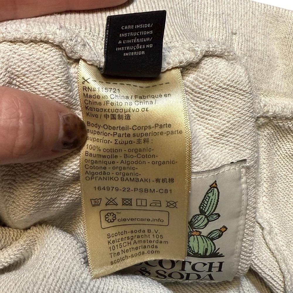 Scotch & Soda Boys Shorts 12/152 Grey Melange Embroidered Cactus Palm SOLD OUT - Picture 7 of 11